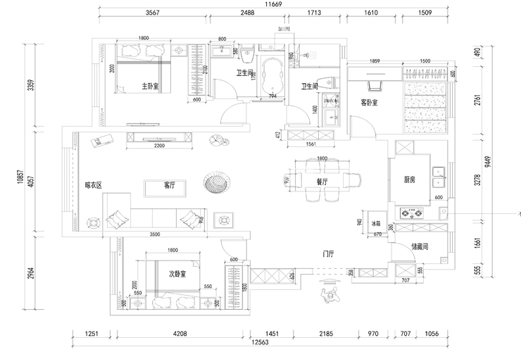 保利茉莉公館-130平-現(xiàn)代風格-平面圖.jpg